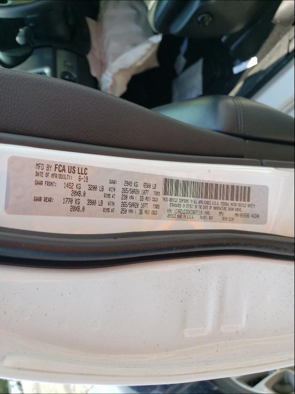 Photo 10 from auction – 2019 DODGE DURANGO GT with VIN 1C4RDJDG5KC807110