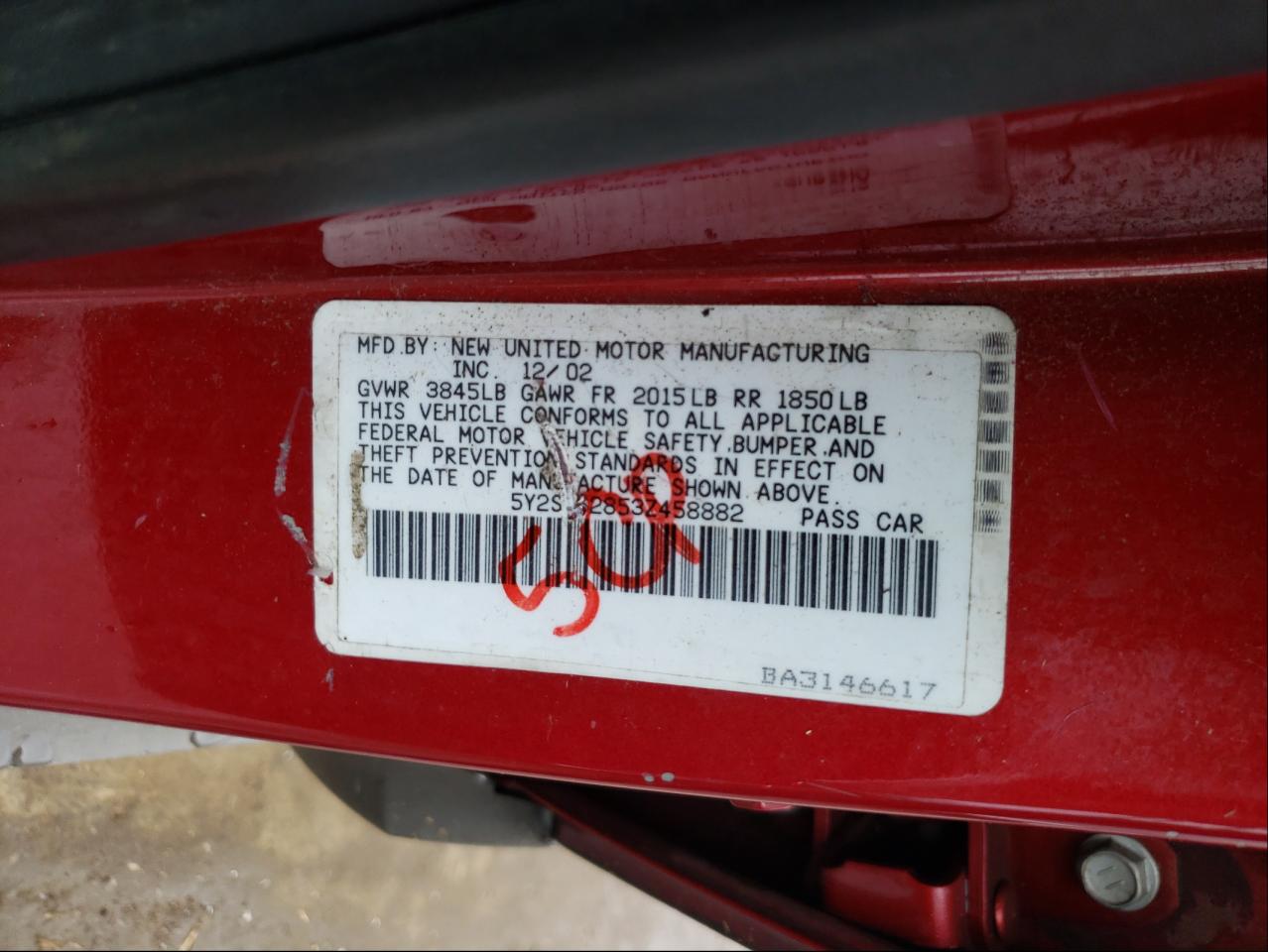 Photo 10 from auction – 2003 PONTIAC VIBE with VIN 5Y2SL62853Z458882