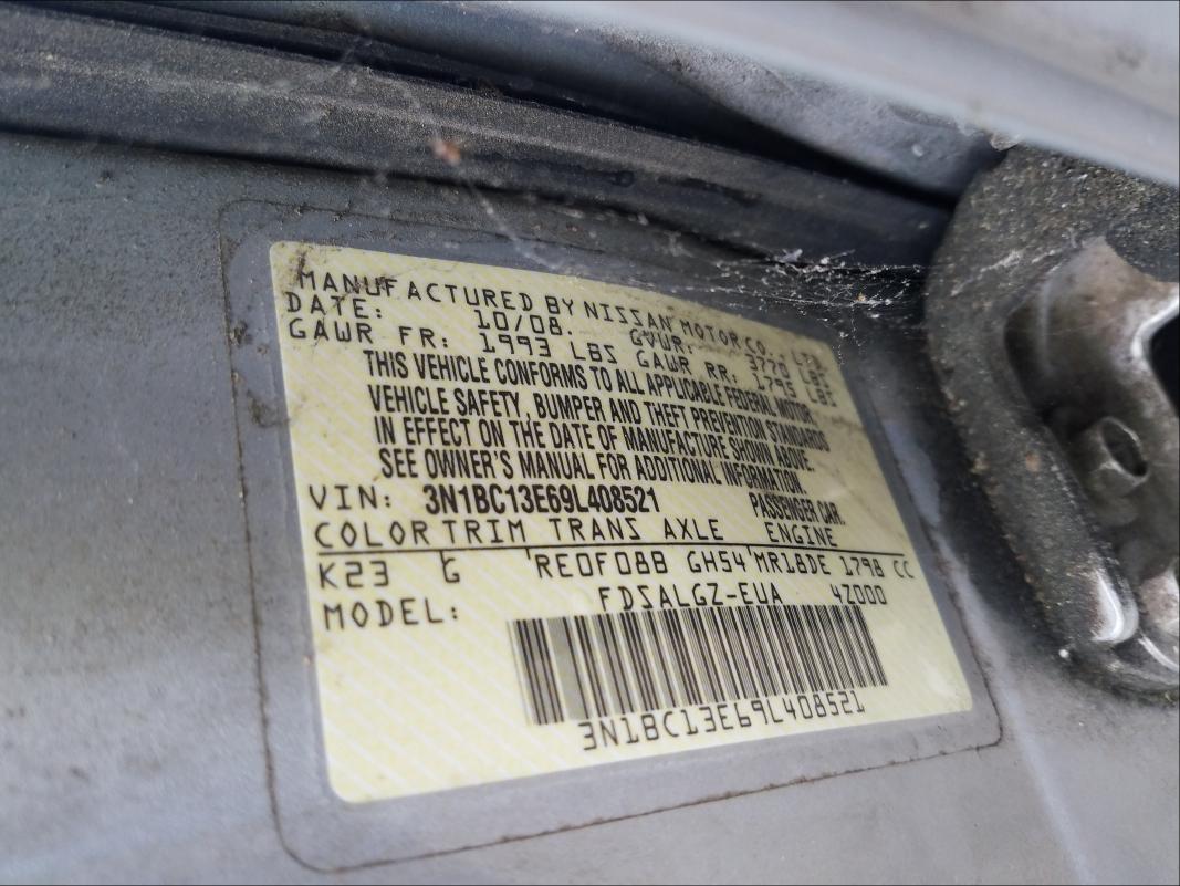 Photo 10 from auction – 2009 NISSAN VERSA S with VIN 3N1BC13E69L408521
