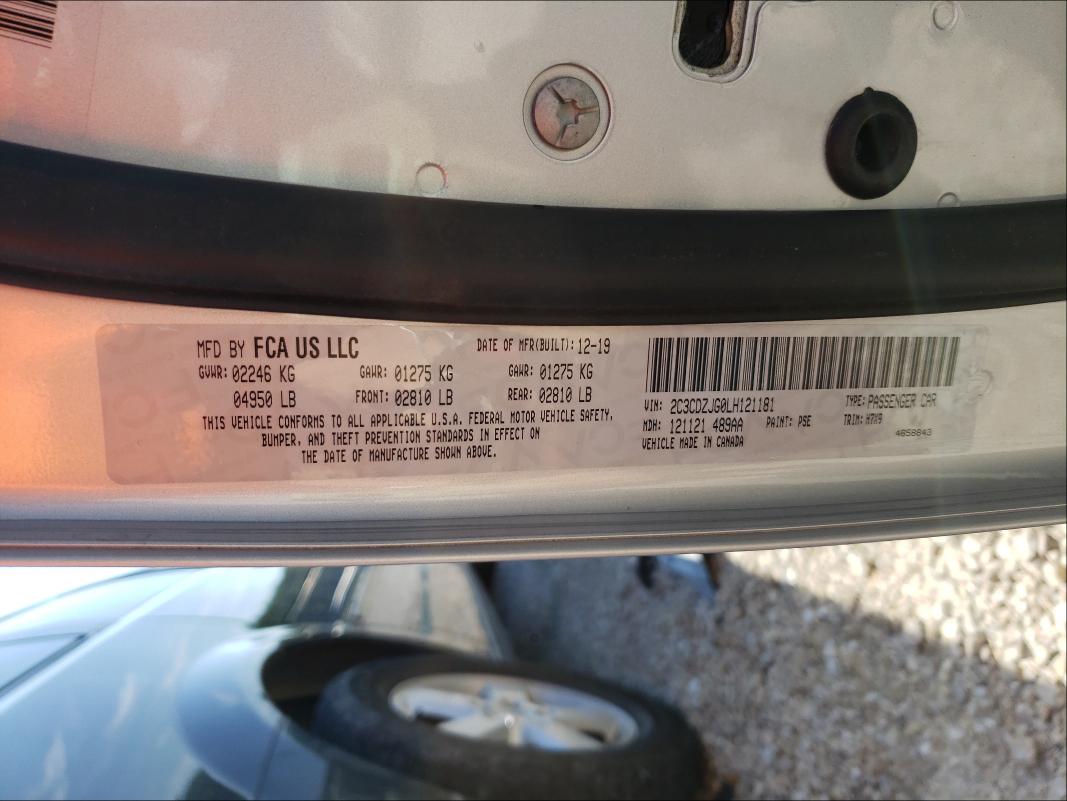 Photo 10 from auction – 2020 DODGE CHALLENGER with VIN 2C3CDZJG0LH121181