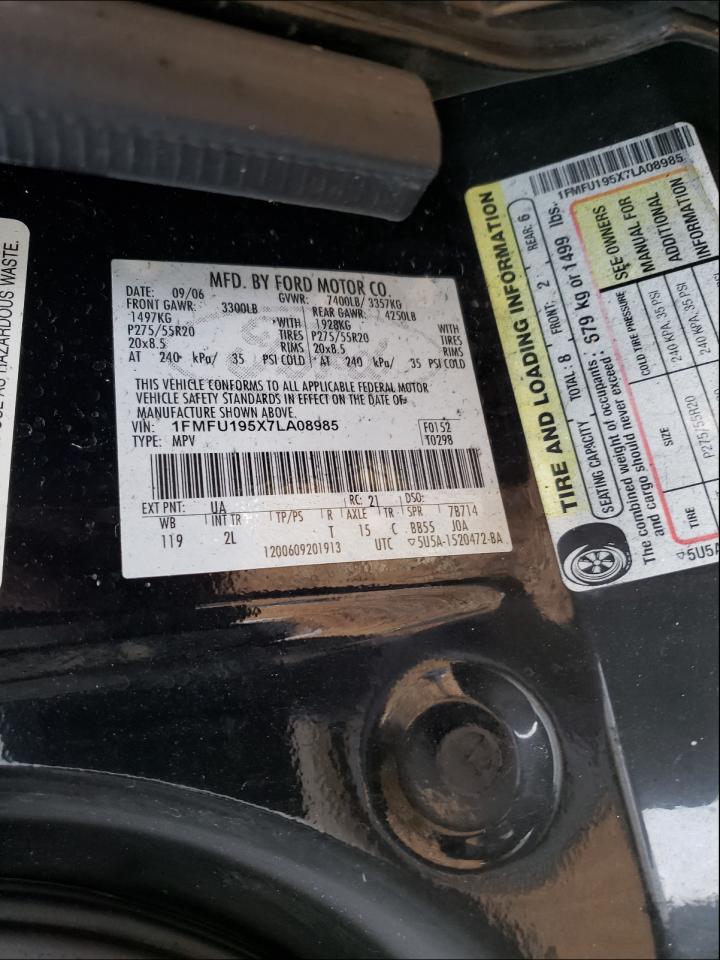 Photo 10 from auction – 2007 FORD EXPEDITION with VIN 1FMFU195X7LA08985