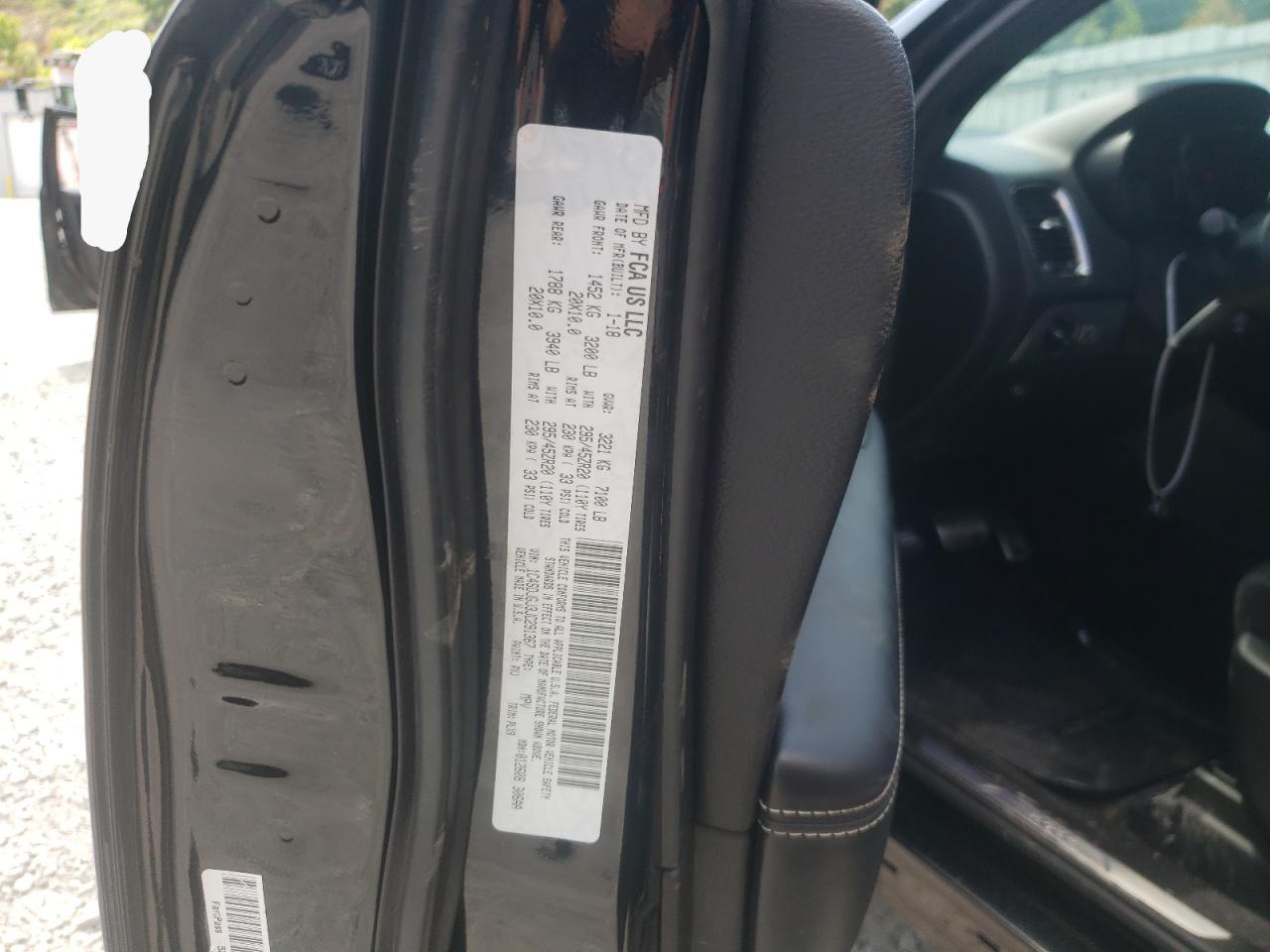 Photo 10 from auction – 2018 DODGE DURANGO SR with VIN 1C4SDJGJ3JC291367