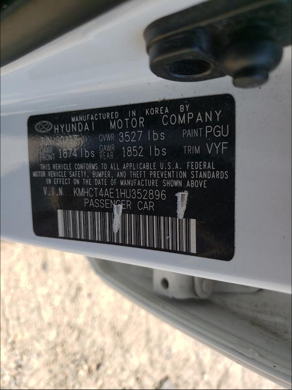 Photo 10 from auction – 2017 HYUNDAI ACCENT SE with VIN KMHCT4AE1HU352896