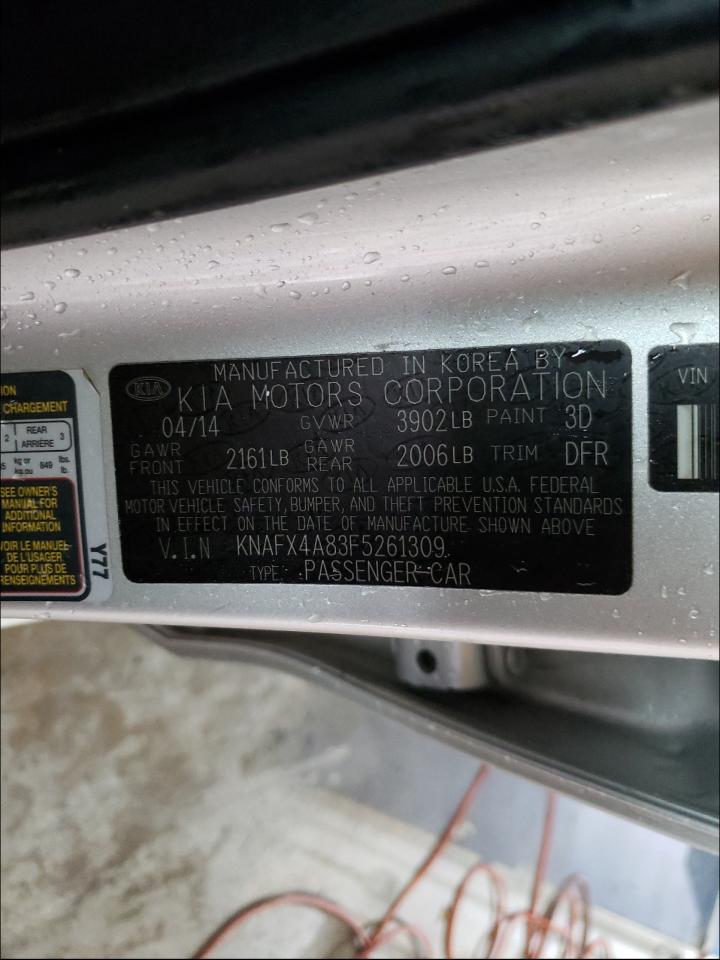 Photo 10 from auction – 2015 KIA FORTE with VIN KNAFX4A83F5261309