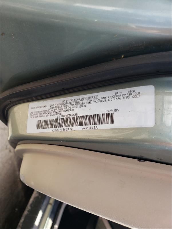 Photo 10 from auction – 2009 SUBARU OUTBACK 2. with VIN 4S4BP66C297319554