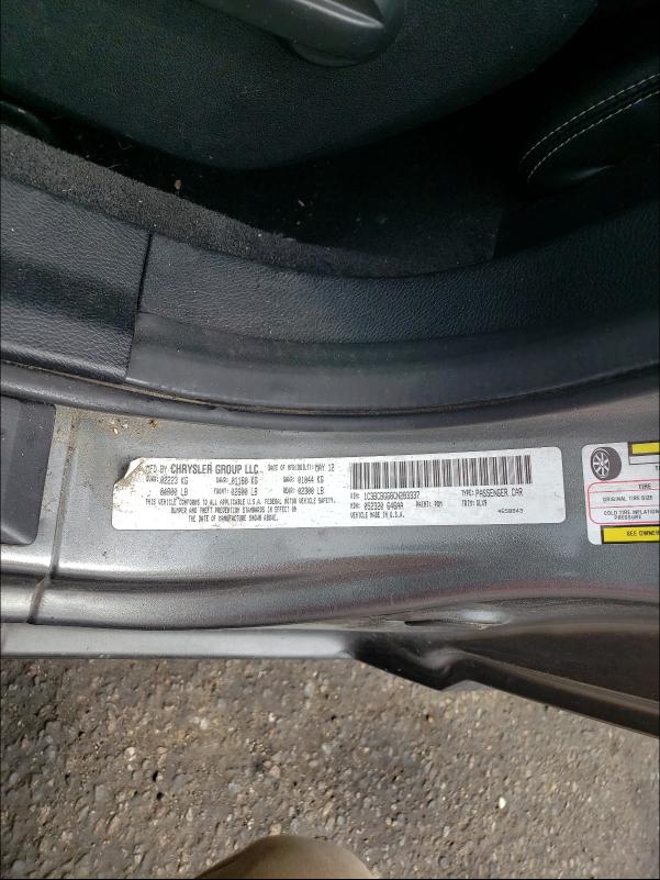 Photo 10 from auction – 2012 CHRYSLER 200 S with VIN 1C3BCBGG8CN283337