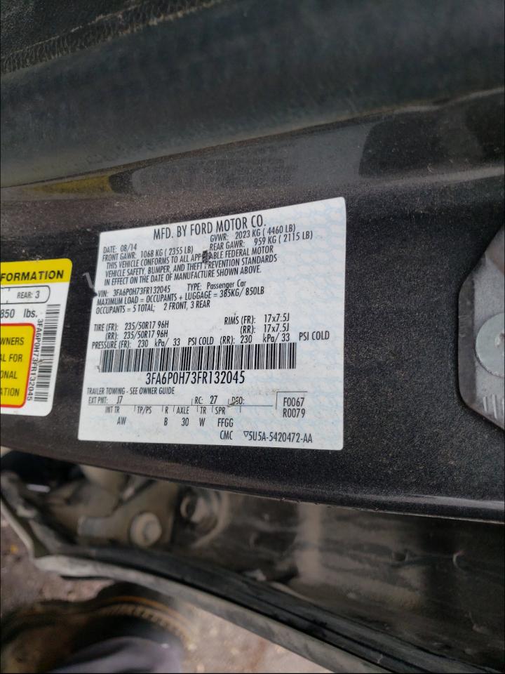 Photo 10 from auction – 2015 FORD FUSION SE with VIN 3FA6P0H73FR132045