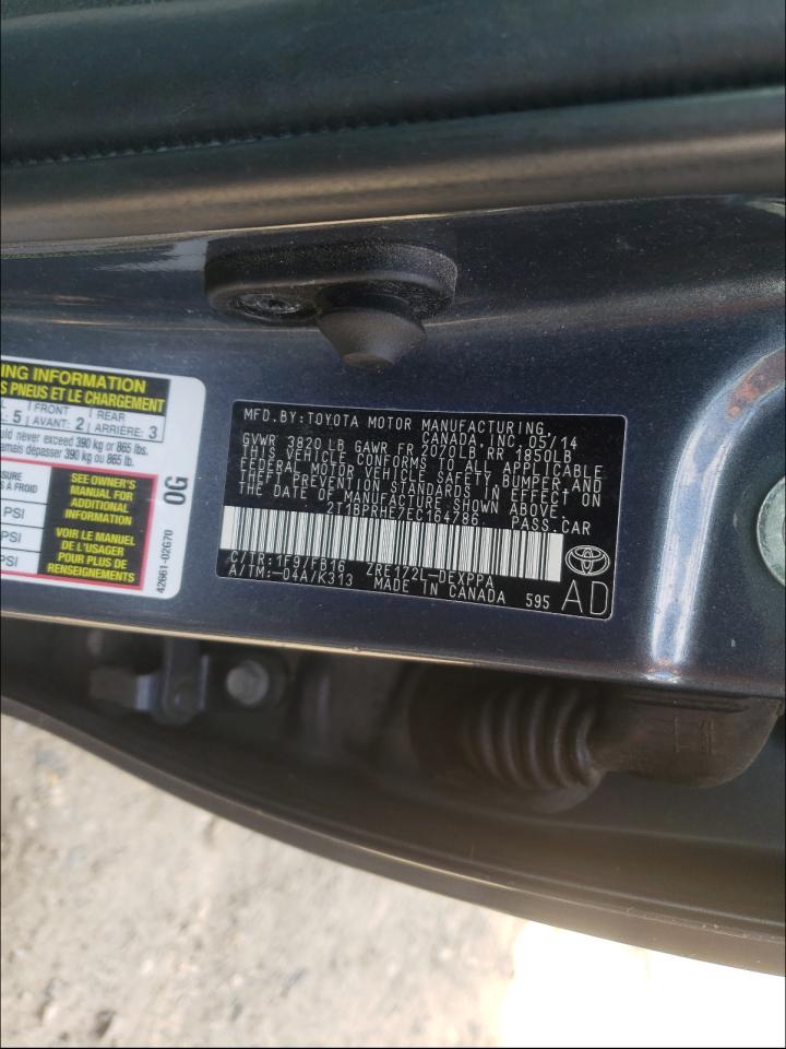 Photo 10 from auction – 2014 TOYOTA COROLLA EC with VIN 2T1BPRHE7EC164786