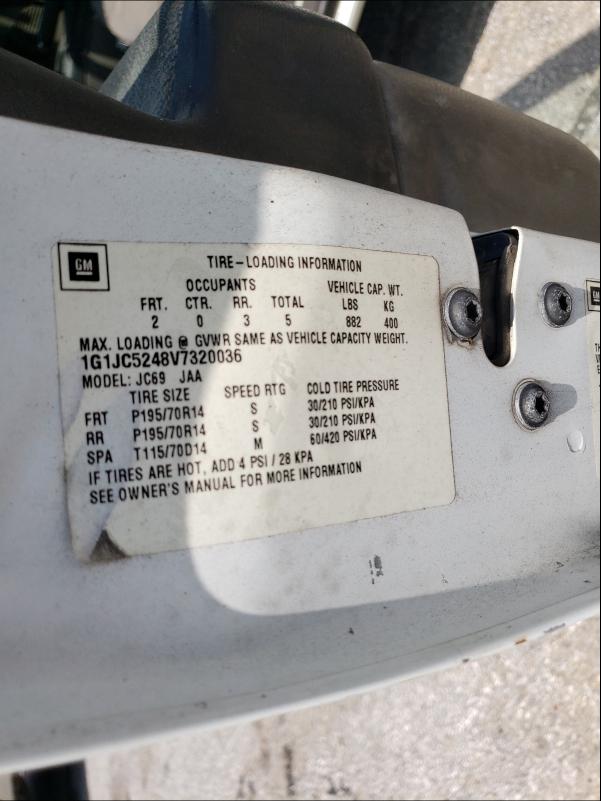 Photo 10 from auction – 1997 CHEVROLET CAVALIER with VIN 1G1JC5248V7320036
