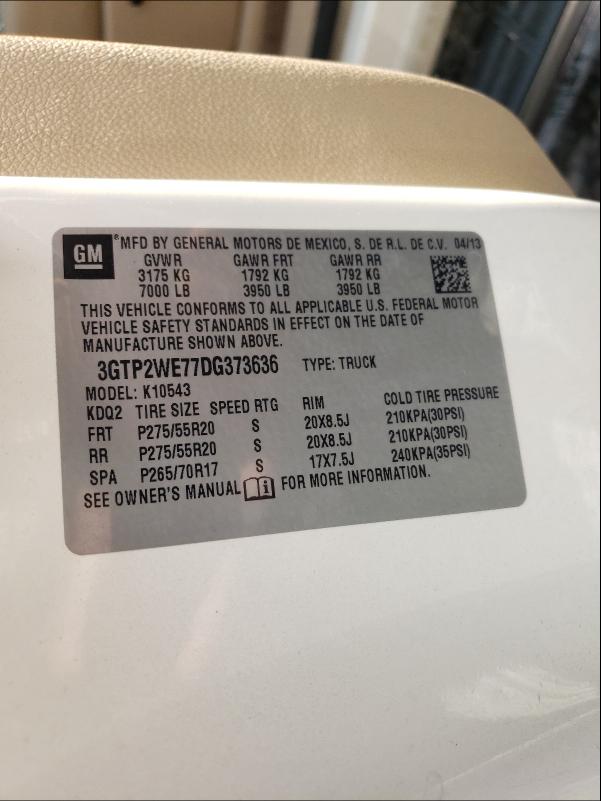 Photo 10 from auction – 2013 GMC SIERRA K15 with VIN 3GTP2WE77DG373636
