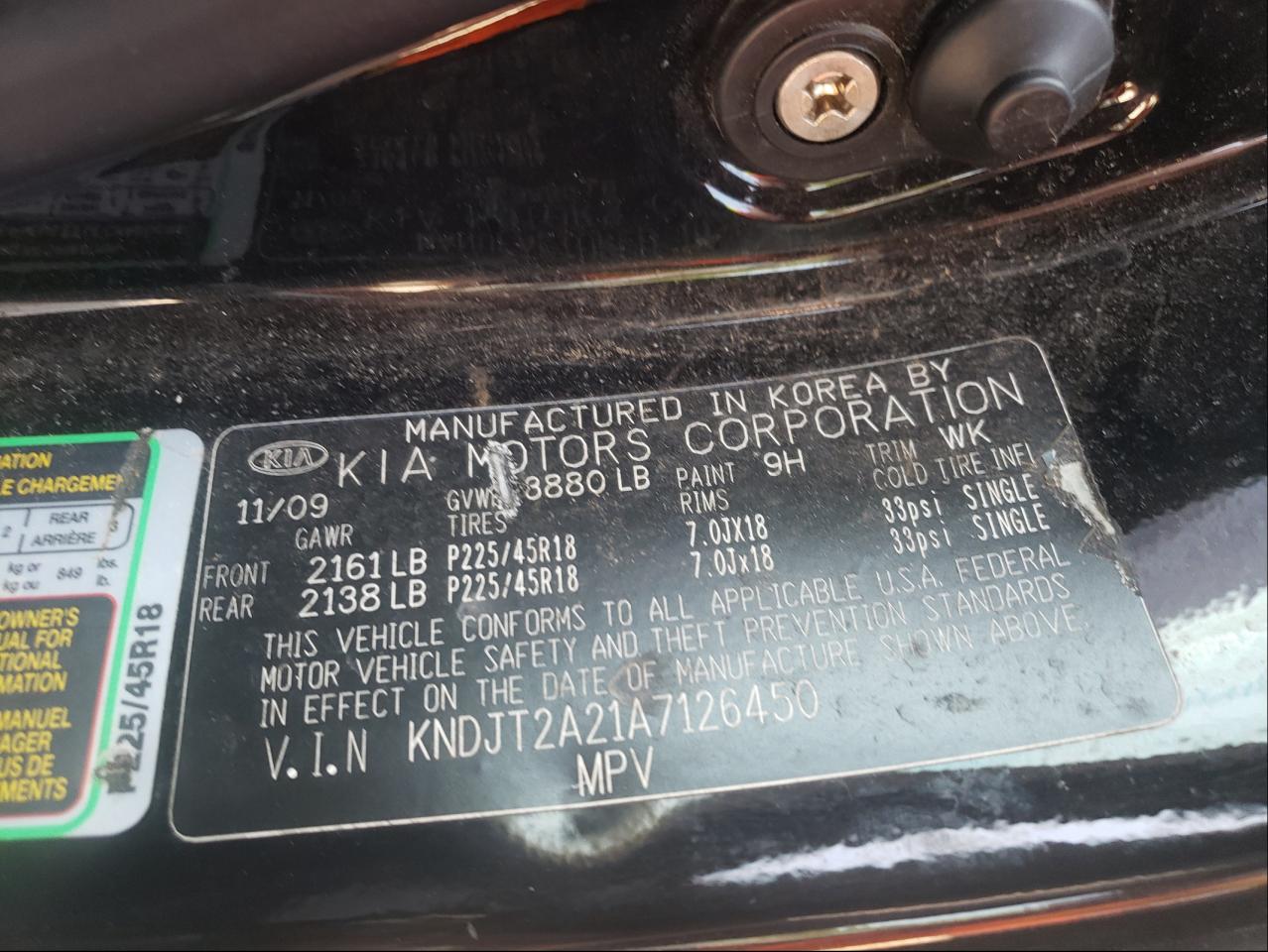 Photo 10 from auction – 2010 KIA SOUL + with VIN KNDJT2A21A7126450