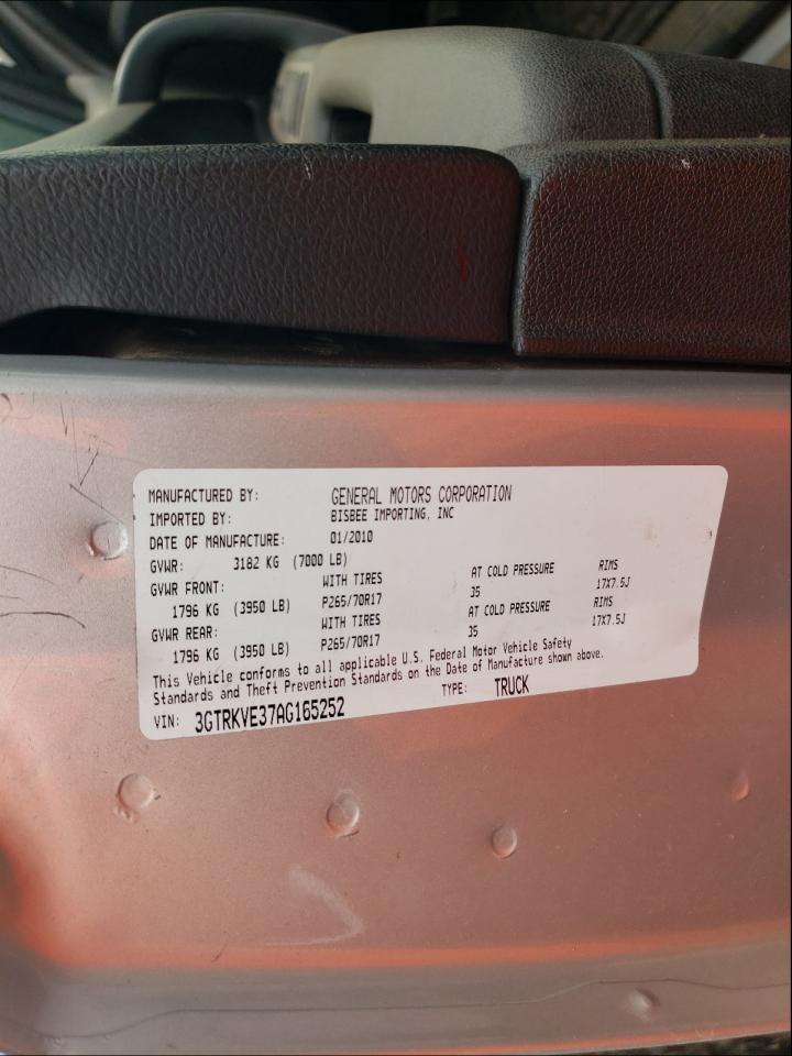 Photo 10 from auction – 2010 GMC SIERRA K15 with VIN 3GTRKVE37AG165252