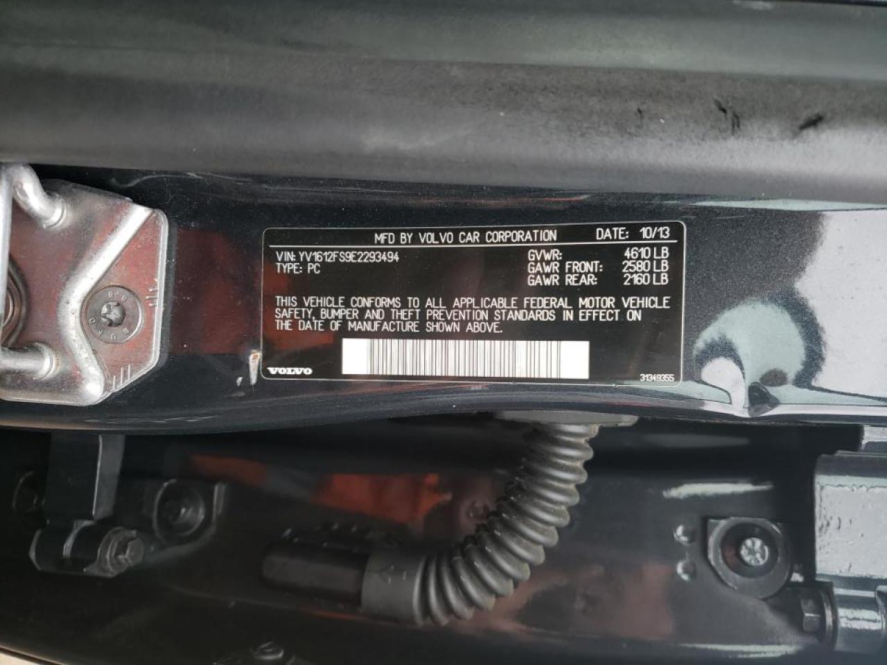 Photo 10 from auction – 2014 VOLVO S60 T5 with VIN YV1612FS9E2293494