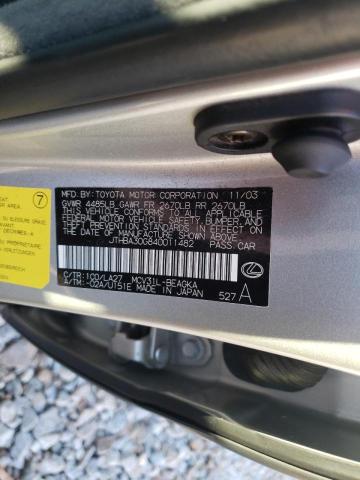 Photo 10 from auction – 2004 LEXUS ES 330 with VIN JTHBA30G840011482