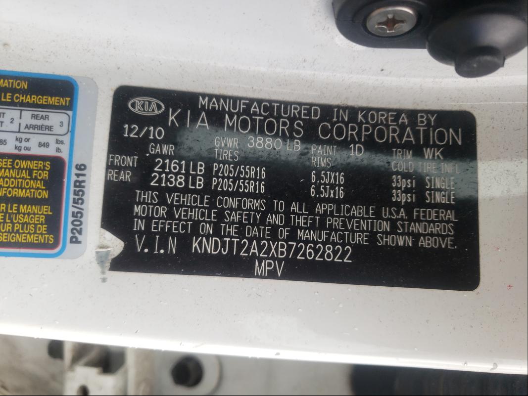 Photo 10 from auction – 2011 KIA SOUL + with VIN KNDJT2A2XB7262822