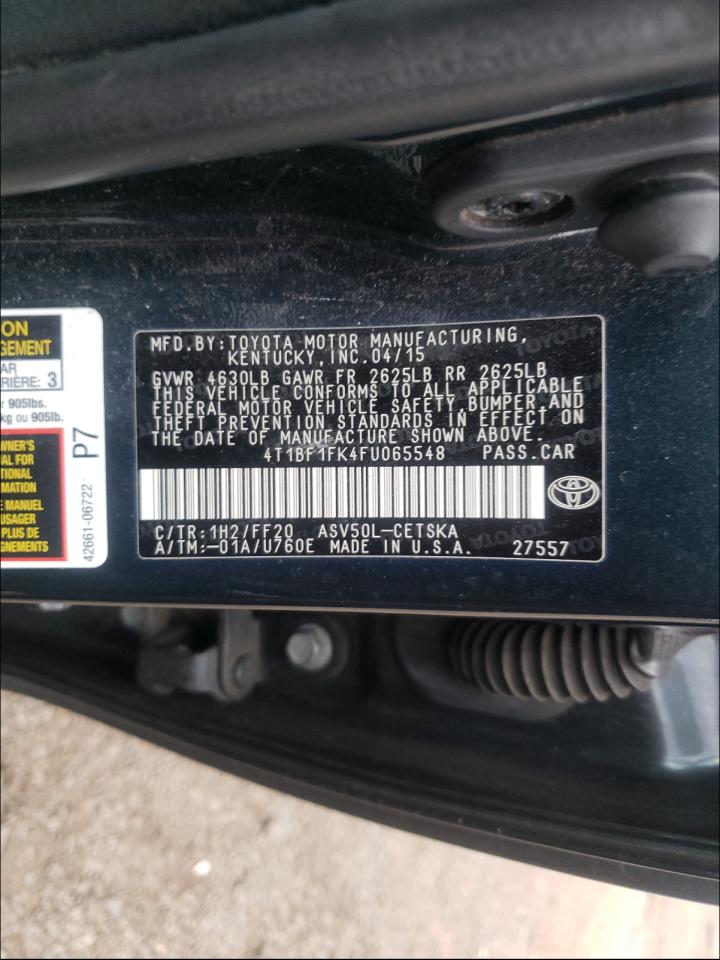 Photo 10 from auction – 2015 TOYOTA CAMRY LE with VIN 4T1BF1FK4FU065548