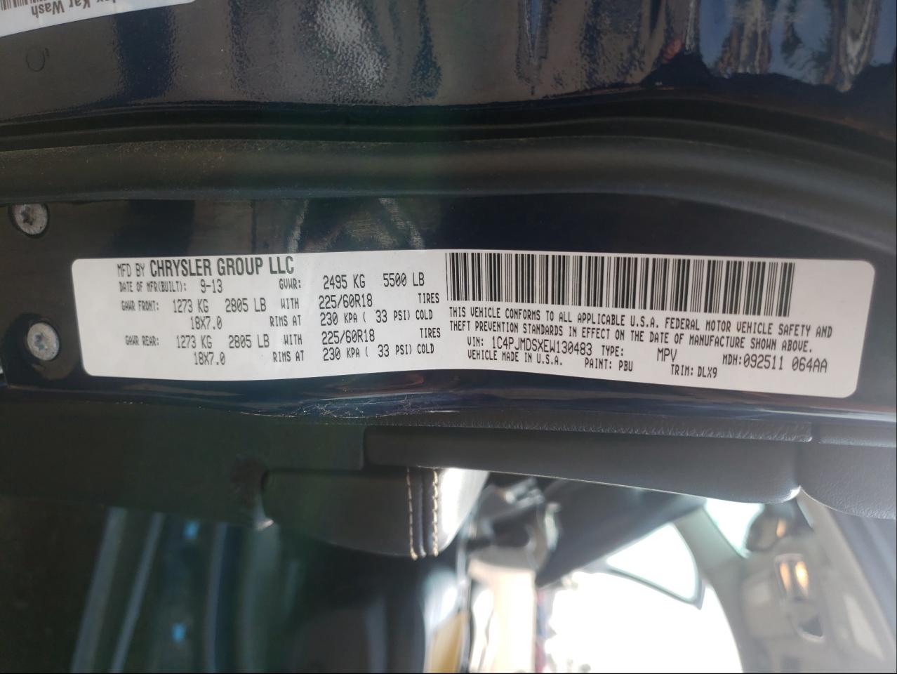 Photo 10 from auction – 2014 JEEP CHEROKEE L with VIN 1C4PJMDSXEW130483