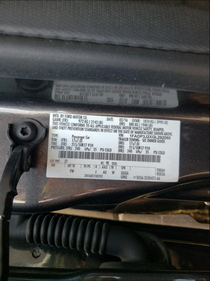 Photo 10 from auction – 2016 FORD FOCUS TITA with VIN 1FADP3J2XGL292060