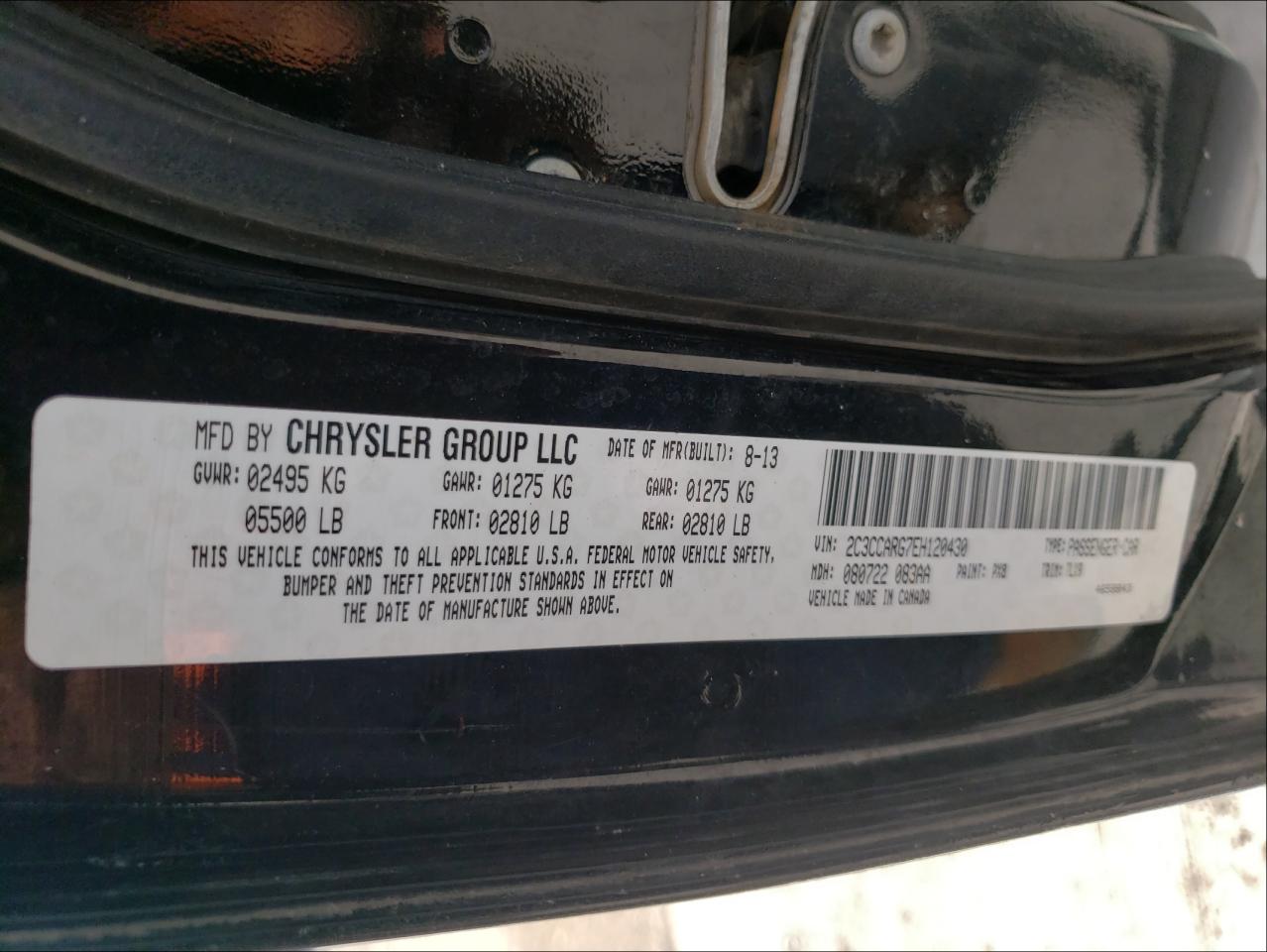 Photo 10 from auction – 2014 CHRYSLER 300 with VIN 2C3CCARG7EH120430