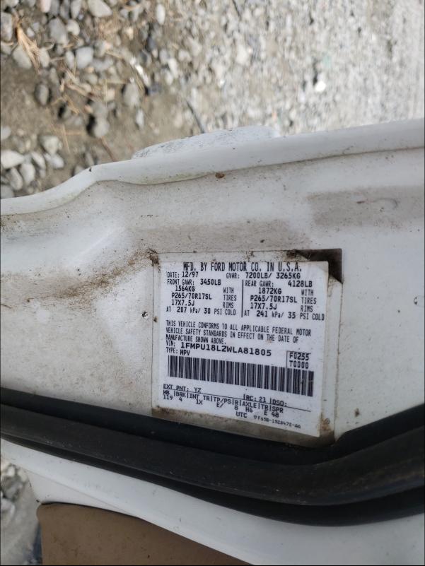 Photo 10 from auction – 1997 FORD EXPEDITION with VIN 1FMPU18L2WLA81805