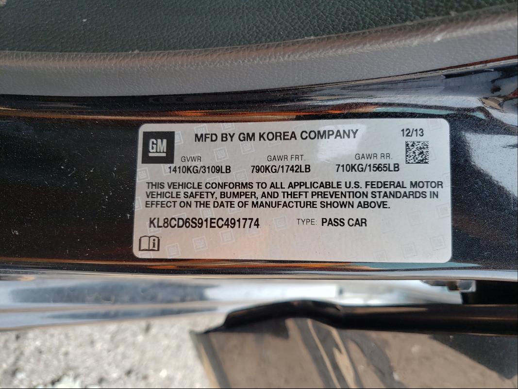 Photo 10 from auction – 2014 CHEVROLET SPARK 1LT with VIN KL8CD6S91EC491774