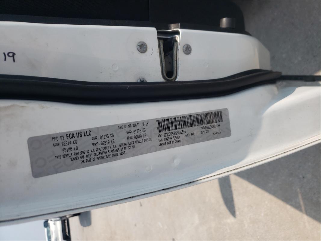 Photo 10 from auction – 2016 DODGE CHARGER with VIN 2C3CDXHG6GH346544