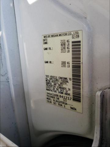 Photo 10 from auction – 2009 NISSAN MAXIMA with VIN 1N4AA51E69C841217