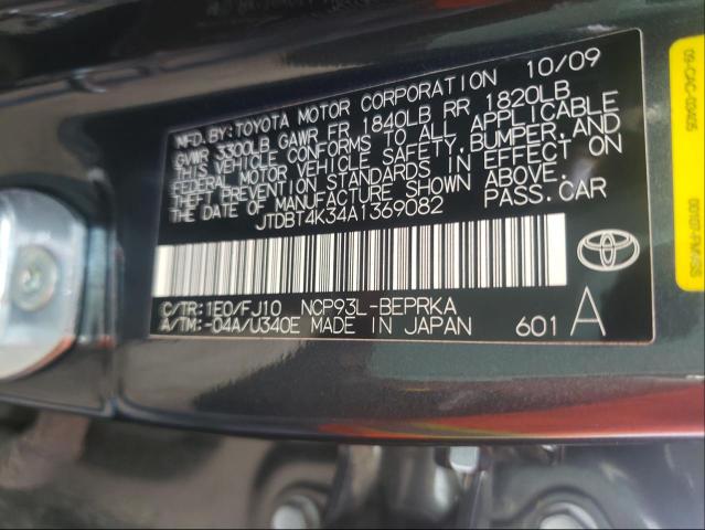 Photo 10 from auction – 2010 TOYOTA YARIS with VIN JTDBT4K34A1369082