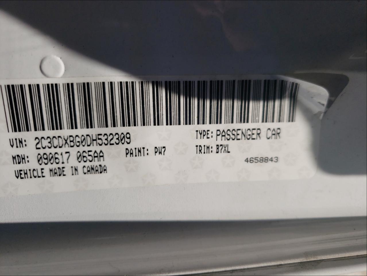 Photo 10 from auction – 2013 DODGE CHARGER SE with VIN 2C3CDXBG0DH532309