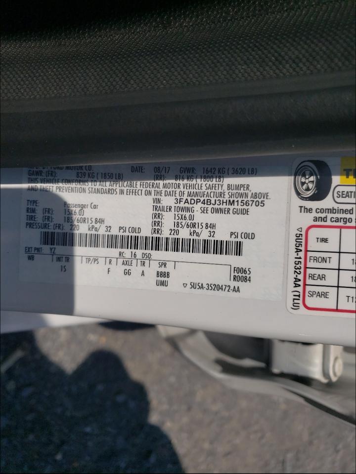 Photo 10 from auction – 2017 FORD FIESTA SE with VIN 3FADP4BJ3HM156705