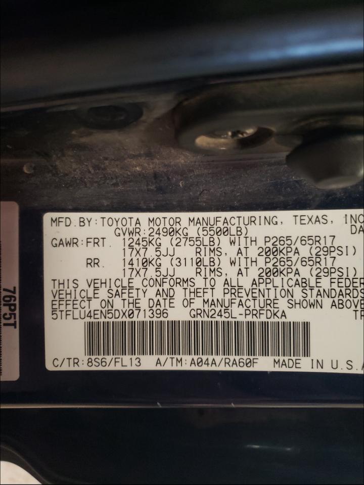 Photo 10 from auction – 2013 TOYOTA TACOMA DOU with VIN 5TFLU4EN5DX071396