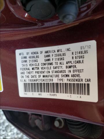Photo 10 from auction – 2012 ACURA TL with VIN 19UUA8F21CA022269