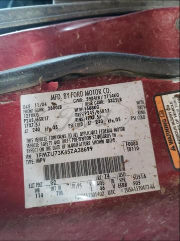 Photo 10 from auction – 2005 FORD EXPLORER X with VIN 1FMZU73K45ZA38699