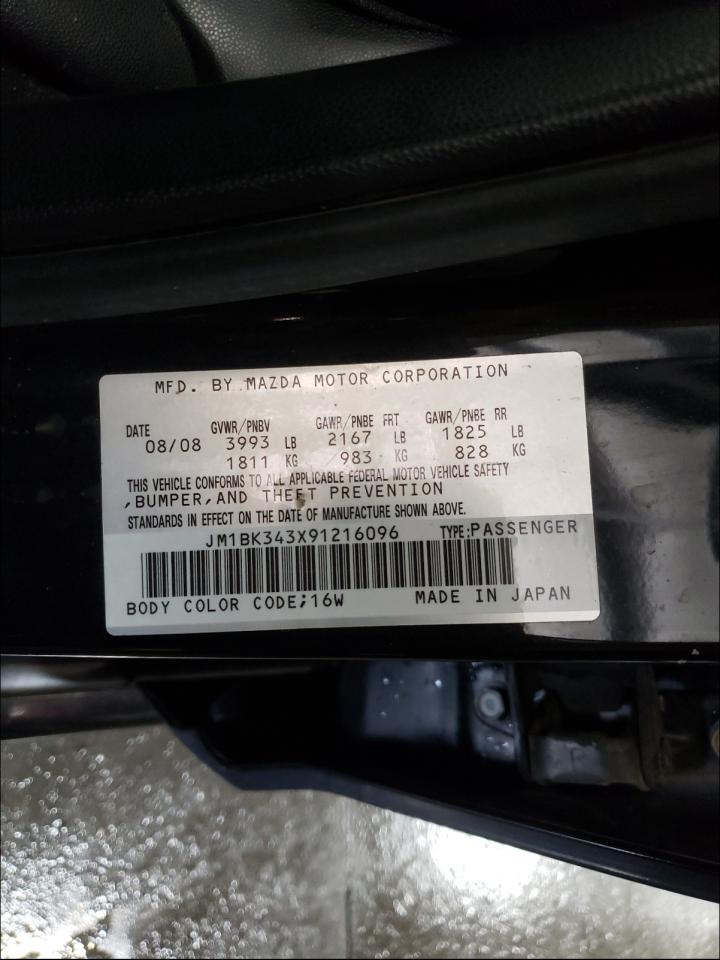 Photo 10 from auction – 2009 MAZDA 3 S with VIN JM1BK343X91216096