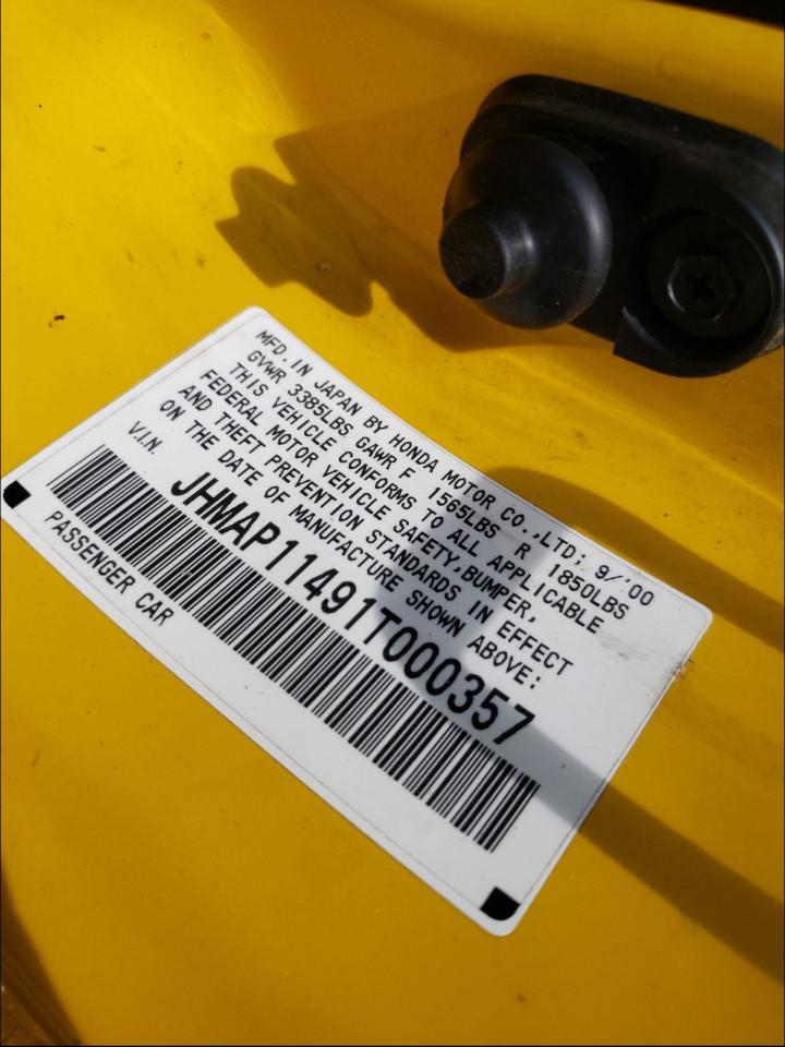 Photo 10 from auction – 2001 HONDA S2000 with VIN JHMAP11491T000357