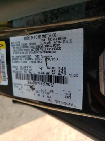 Photo 10 from auction – 2017 FORD FUSION TIT with VIN 3FA6P0K93HR170257