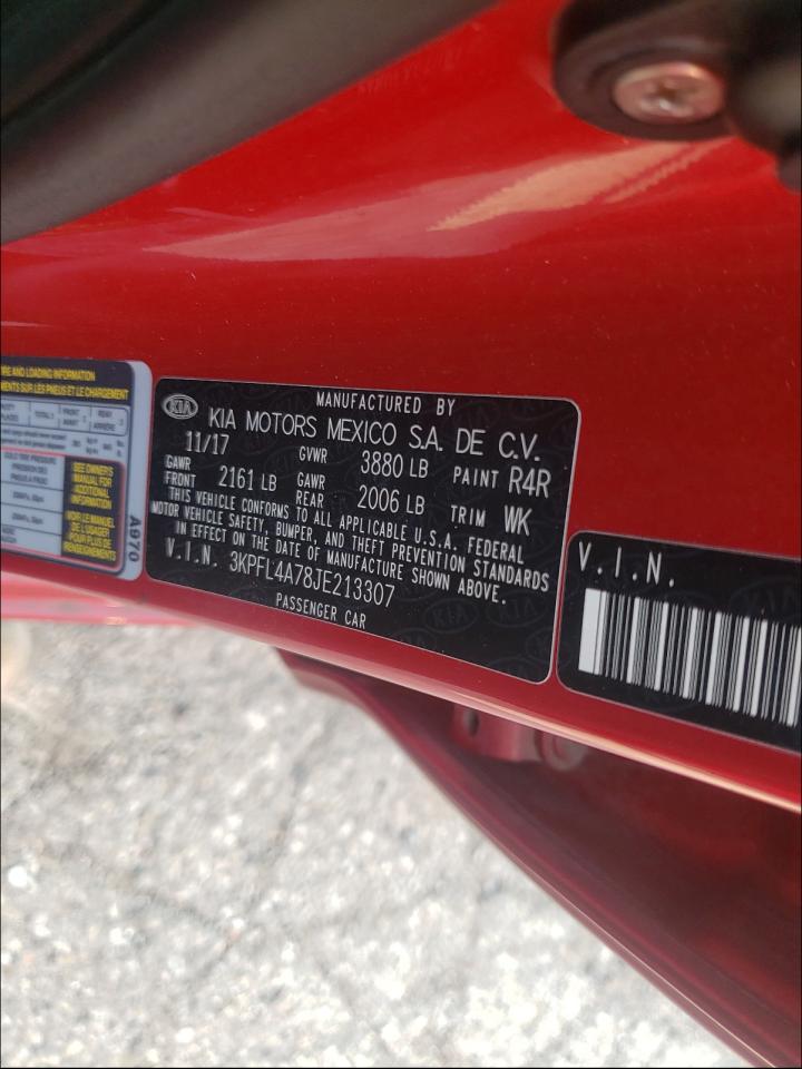 Photo 10 from auction – 2018 KIA FORTE LX with VIN 3KPFL4A78JE213307