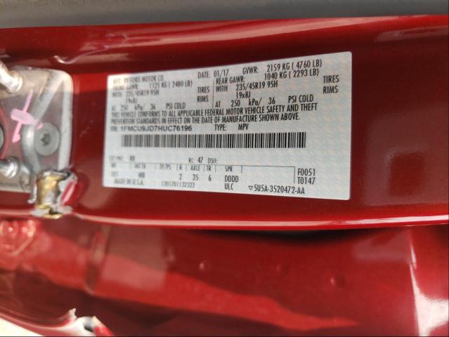 Foto 10 de la subasta – 2017 FORD ESCAPE TIT con VIN 1FMCU9JD7HUC76196