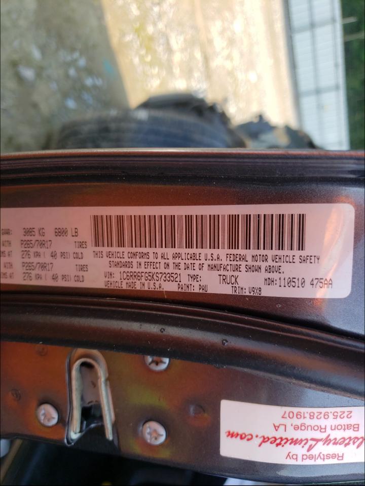 Photo 10 from auction – 2019 RAM 1500 CLASS with VIN 1C6RR6FG5KS733521