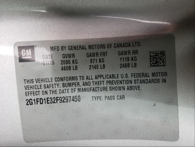 Photo 10 from auction – 2015 CHEVROLET CAMARO LT with VIN 2G1FD1E32F9297450