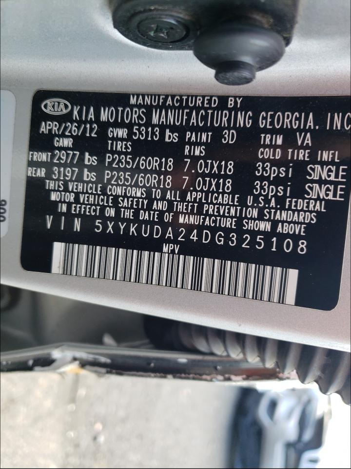 Photo 10 from auction – 2013 KIA SORENTO EX with VIN 5XYKUDA24DG325108