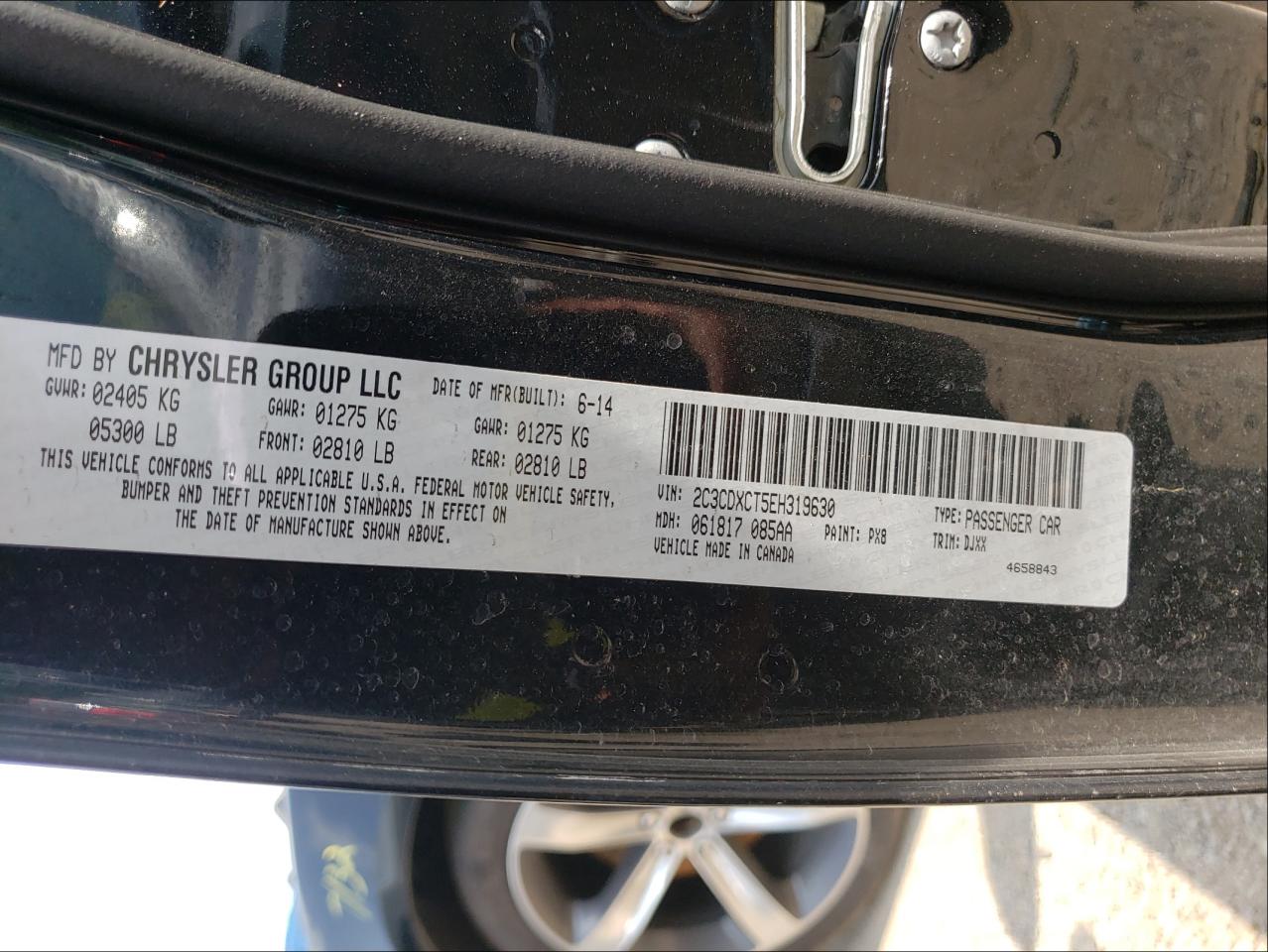 Photo 10 from auction – 2014 DODGE CHARGER R/ with VIN 2C3CDXCT5EH319630