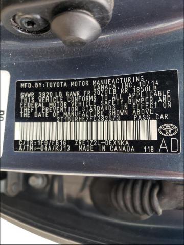 Photo 10 from auction – 2015 TOYOTA COROLLA with VIN 2T1BURHE7FC282573