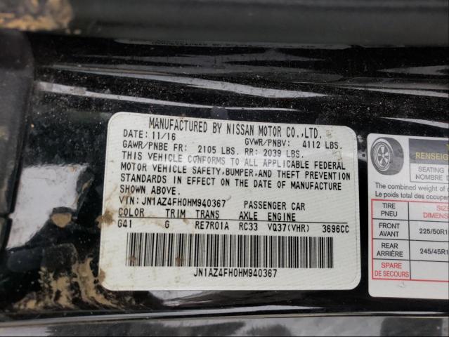 Photo 10 from auction – 2017 NISSAN 370Z BASE with VIN JN1AZ4FH0HM940367