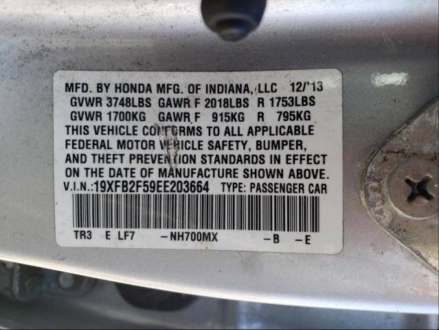 Photo 10 from auction – 2014 HONDA CIVIC LX with VIN 19XFB2F59EE203664