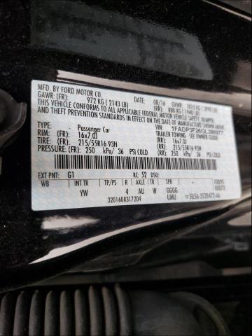 Photo 10 from auction – 2016 FORD FOCUS SE with VIN 1FADP3F26GL386977
