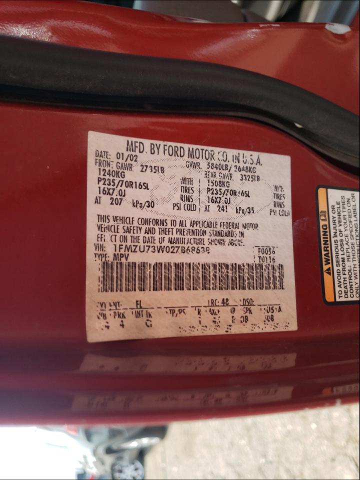 Photo 10 from auction – 2002 FORD EXPLORER X with VIN 1FMZU73W02ZB68638