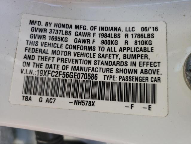 Photo 10 from auction – 2016 HONDA CIVIC LX with VIN 19XFC2F56GE070586