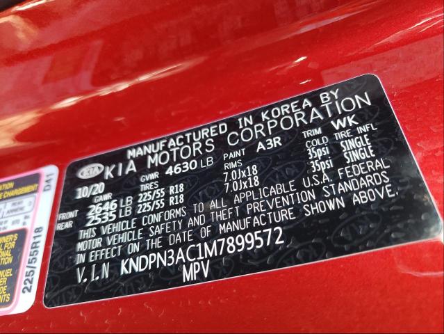 Photo 10 from auction – 2021 KIA SPORTAGE E with VIN KNDPN3AC1M7899572