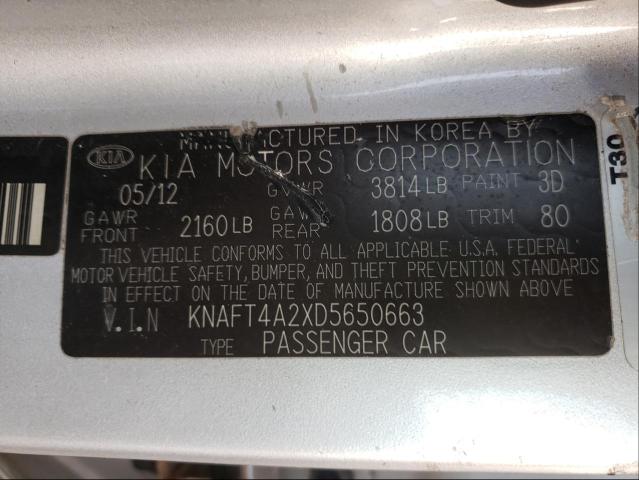 Photo 10 from auction – 2013 KIA FORTE LX with VIN KNAFT4A2XD5650663